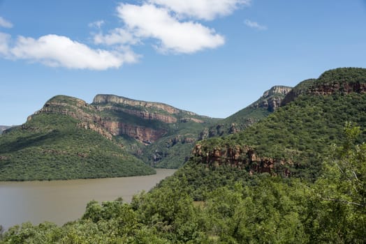 drakensberg in south africa near hoedspruit with lake and waterfall