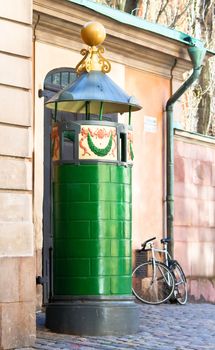 Cab first public toilet in the old town near the Royal Palace, Stockholm, Sweden. 