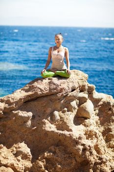 yoga on the rock