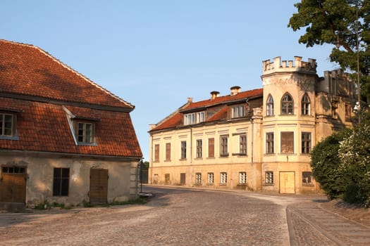 street in old town Kuldiga, Latvia