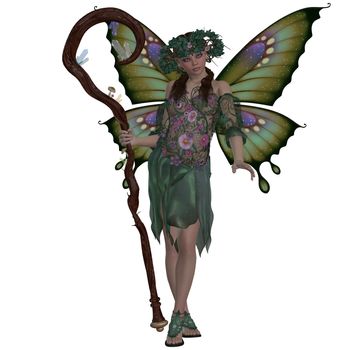 A fairy is a mythical creature of folklore and mystery representing the colors of Spring.