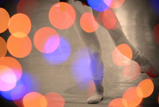 abstract lights and ballet dancer