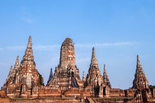 Chaiwatthanaram temple at Ayutthaya in Thailand and most famous for tourist