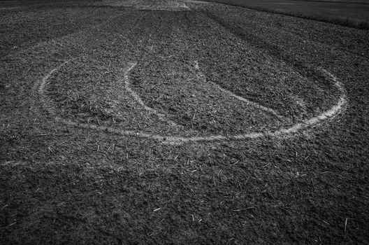 Ploughed field in the rice field in countryside view Thailand