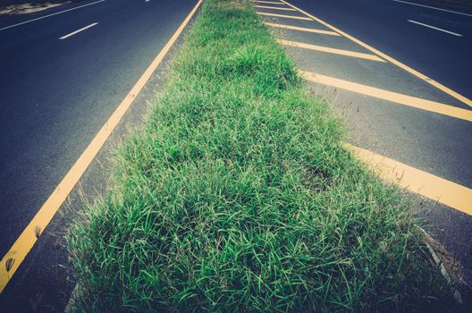 Road in countryside view in Thailand transport concept