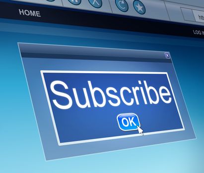 Illustration depicting a screen capture with a subscribe concept.
