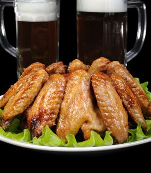 Baked chicken wings in honey and soy marinade