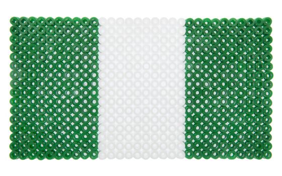 Nigerian Flag made of plastic pearls