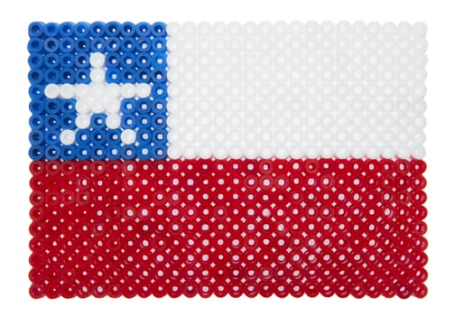 Chilian Flag made of plastic pearls