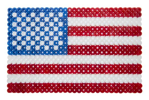 American Flag made of plastic pearls