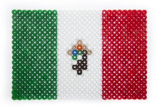 Mexican Flag made of plastic pearls