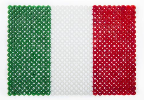 Italian Flag made of plastic pearls