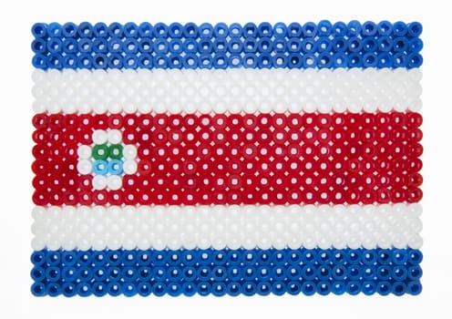 Costarican Flag made of plastic pearls