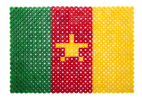 Cameroon Flag made of plastic pearls