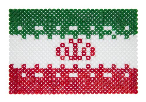 Iraqi Flag made of plastic pearls