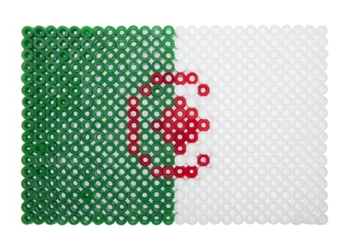 Algerian Flag made of plastic pearls