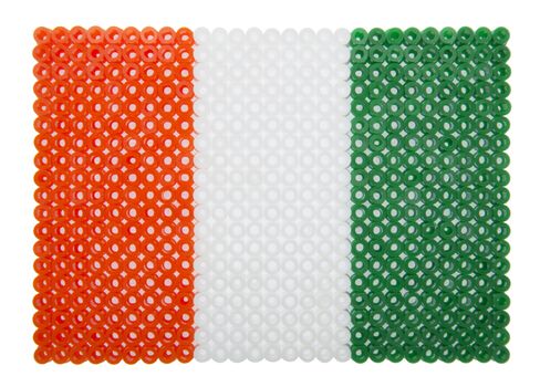 Ivorey Coast Flag made of plastic pearls