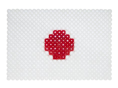 Japanese Flag made of plastic pearls