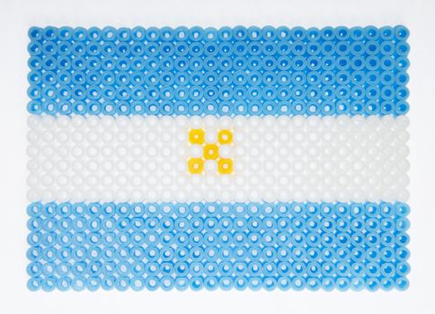 Argentinian Flag made of plastic pearls