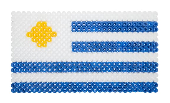 Uruguayan Flag made of plastic pearls