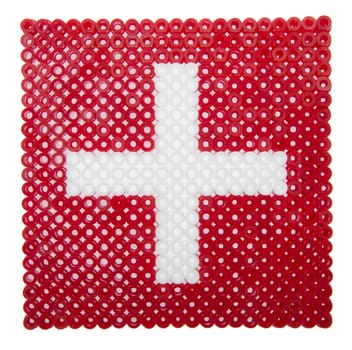 Flag of Switzerland made of plastic pearls