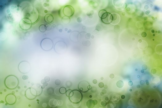 Circles on green tone background