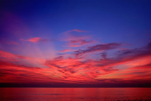 Beautiful sunrise above the sea, Thailand