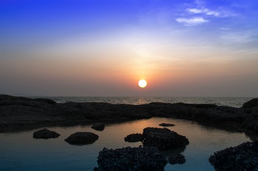 Wongamat Beach Sundown. North of Pattaya City, Thailand.