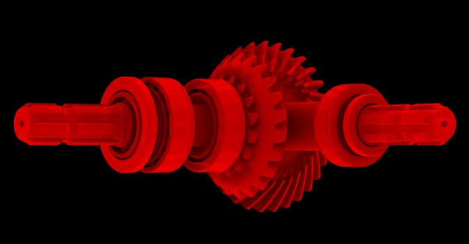 Hypoid gear. Isolated render on a black background