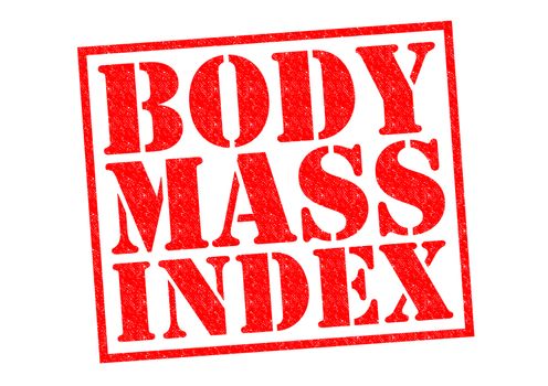 BODY MASS INDEX red Rubber Stamp over a white background.