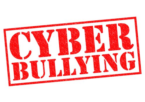 CYBER BULLYING red Rubber Stamp over a white background.