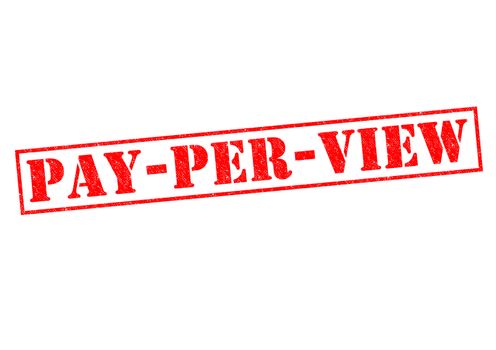 PAY PER VIEW red Rubber Stamp over a white background.