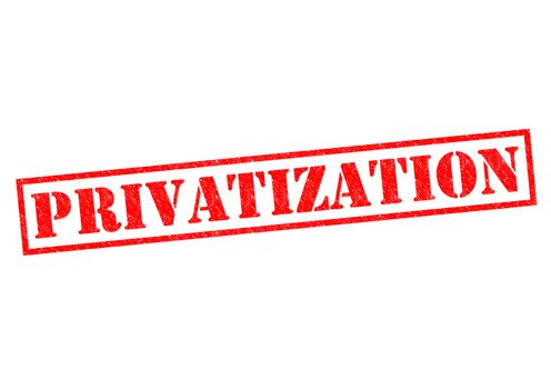 PRIVATIZATION red Rubber Stamp over a white background.