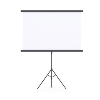 Blank presentation roller screen. Isolated render on white background