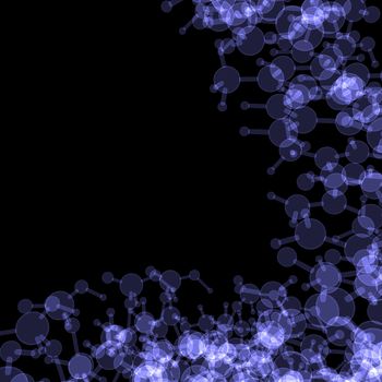 Abstract DNA molecule. X-ray render on black background