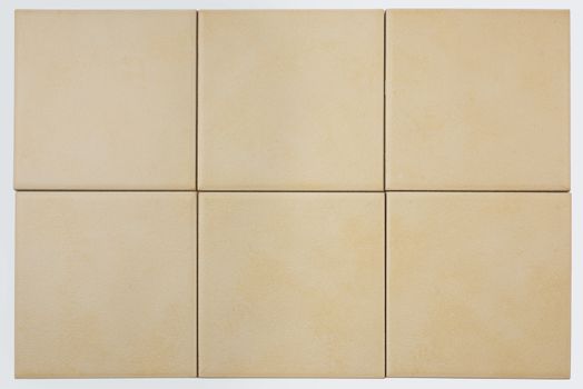 Six ceramic tiles. Isolated on white background