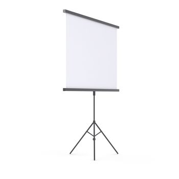Blank presentation roller screen. Isolated render on white background