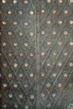 Historical ornate iron door , Prague, Czech Republic