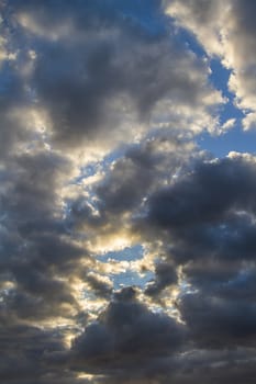 Cloudscape over blue sky