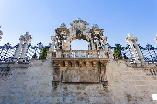 BUDAPEST, HUNGARY - AUGUST 2: Old historical iron gate of Buda Castle in Budapest, Hungary