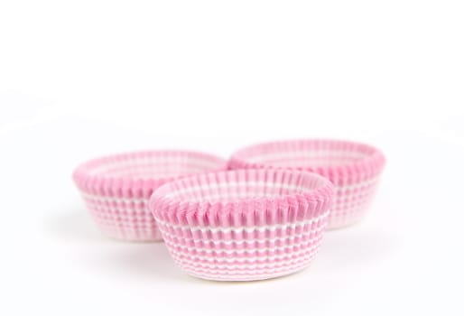Stack of pink paper cupcake cups