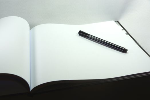 black magic pen on sketch book,shallow focus