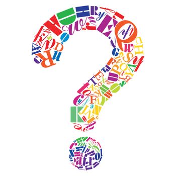 An abstract illustration of one big question mark