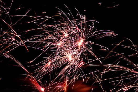 Fire sparks on a black background