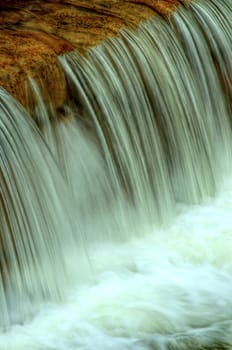 Some fast flow weir on the river 