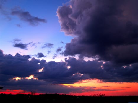 different colorful sky clouds set