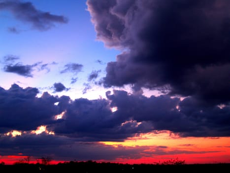 different colorful sky clouds set
