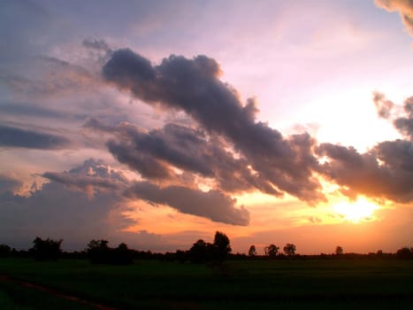 different colorful sky clouds set