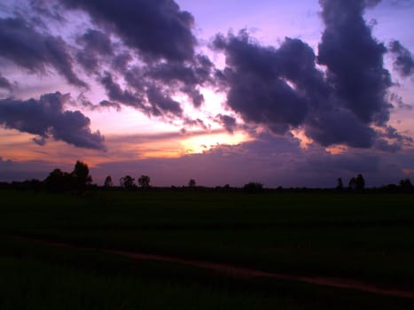 different colorful sky clouds set