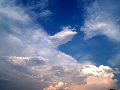 different colorful sky clouds set